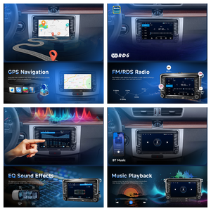 <span class=keywords><strong>Autoradio</strong></span> Podofo 7'' pour VW avec CarPlay/Android Auto sans fil pour VW Caddy/ PASSAT/POLO, charge rapide Type-C, OEM/ODM - Product Image 3