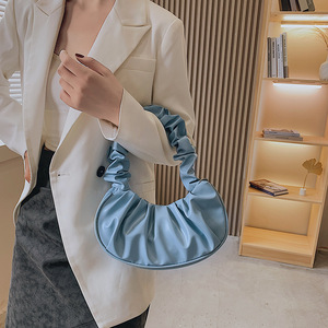 <b>Summer</b> Pleated Handlebags for Women PU Cloud Bags Leisure Armpit Bag Shopping Shoulder Bags Dumpling <b>Handbag</b> Female R2207 - Product Image 4