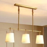 Salon lustre en laiton design simple plusieurs supports de lumière maison salle à manger chambre plafond suspendu cuivre suspension