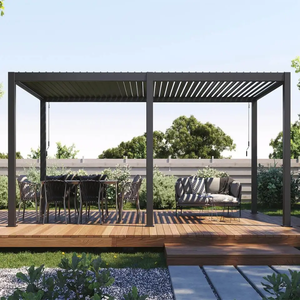 Arches étanches tonnelles structure d'abri de voiture à persiennes système solaire abri de voiture panneaux solaires transparents <span class=keywords><strong>pergola</strong></span> aluminium d'extérieur - Product Image 4