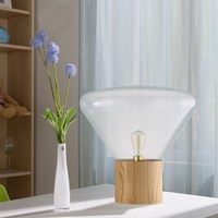 Lampe de table LED artistique creuse italienne, design moderne, flexible, à intensité variable, alimentée électriquement, pour la maison, le bureau, la décoration, en céramique et bois