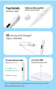 Stylet rechargeable à double écran tactile en plastique blanc WENKU WKZD033A, pointe remplaçable, autonomie de 10 heures, stylet actif pour - Product Image 4