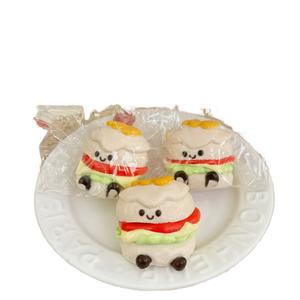 Hamburger Squishy Stress Toy Novelty Silicone Toys Party Favors Goodie Bag Fillers Non-Toxic Soft Squeeze Fidget Toy Brand Non - Product Image 1