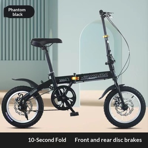 Bicicleta Plegable de Acero, 14 Pulgadas, Una Velocidad, Ligera, Portátil, para Adultos, Hombres y Mujeres, Diseño Compacto 688, a la Moda - Product Image 5