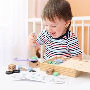 Juego de Construcción Montessori para Habilidades Motoras Finas, Juego de Herramientas de Madera con Tuercas y Pernos - Product Image 3