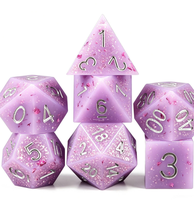 Jeu de dés en résine personnalisé par le fabricant, 7 pièces, dés polyédriques scintillants, dés pour Dungeons and Dragons