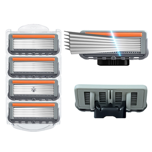 Recharges de lames pour <span class=keywords><strong>rasoir</strong></span> à six lames en acier inoxydable Platinum, pour un rasage lisse pour hommes, soin personnel Shavcooo - Product Image 1