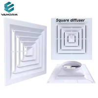 Diffuseur carré en ABS blanc au design moderne Obturateur de sortie d'air à quatre côtés pour climatiseur central Anti-condensation et anti-goutte