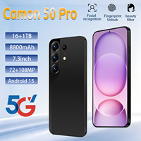 Cámara con IA de 108MP, Camon 50 Pro, Pantalla HD de 7.3 Pulgadas y 90Hz, Android 15, 16GB, 1TB, Más de 8000mAh, MTK 62XX Deca Core, 5G, Doble SIM, Face ID, GPS