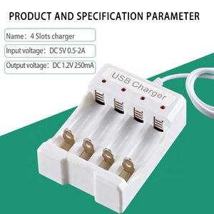 Bmax Brand Custom 4-Slot USB caricabatterie 5W potenza nichel metallo idruro <span class=keywords><strong>1.2V</strong></span> NiMH NiCD DC per batterie AA - Product Image 5