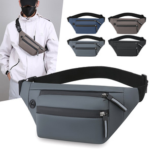 Men's Chest Bag Grey Large Capacity Water Resistant Multi Pocket Business Travel Shoulder Bag Spring 2025 - Product Image 1