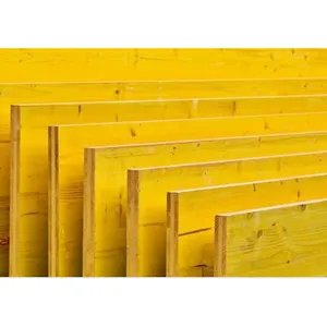 Zeemo-Paneles de tres capas impermeables, Panel de 3 capas de 21/27mm, color amarillo, para trabajos de hormigón