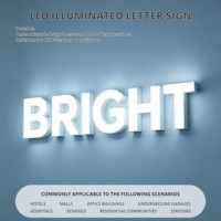 Enseignes lumineuses 3D LED personnalisées, lettres en relief éclairées pour la publicité des magasins, centres commerciaux et bureaux commerciaux