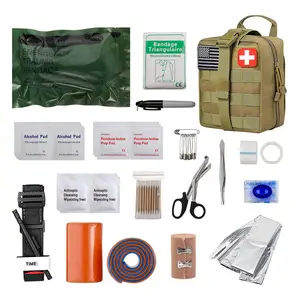 Wholesale Emergency Best First Survival Aid Kit Set Camp Survival Gear Kit With Hatchet Spork Firstaid Trauma Kit Trauma Bag