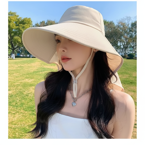 Cappello da sole estivo a tesa larga da donna cappello da secchiello con patta per la pesca di Golf da viaggio in un Resort agricolo-per attività all'aperto - Product Image 1