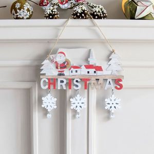Nueva llegada de madera de alta calidad TEMA DE Navidad decoración puerta colgante adorno de madera - Product Image 6