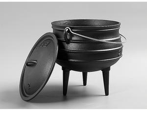 หม้อดัตช์โอเว่นเหล็กหล่อสามขา ฝาปิดขนาดใหญ่ หม้อพ็อตจี้แบบแอฟริกัน หลายขนาด อุปกรณ์ทำอาหารสำหรับตั้งแคมป์และกิจกรรมกลางแจ้ง ทำจากโลหะ ให้ความร้อนได้ดีเยี่ยม - Product Image 5