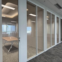 Cloison en verre intérieure réglable, installation flexible, séparateur de pièce pour bureau, école ou hôpital