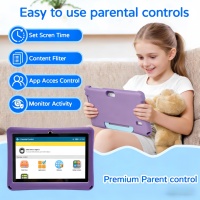 Tableta Educativa para Niños de 7 Pulgadas con Control Parental, 256 GB de ROM, Aplicaciones Educativas Precargadas, Funda Resistente Incluida, Precio al por Mayor