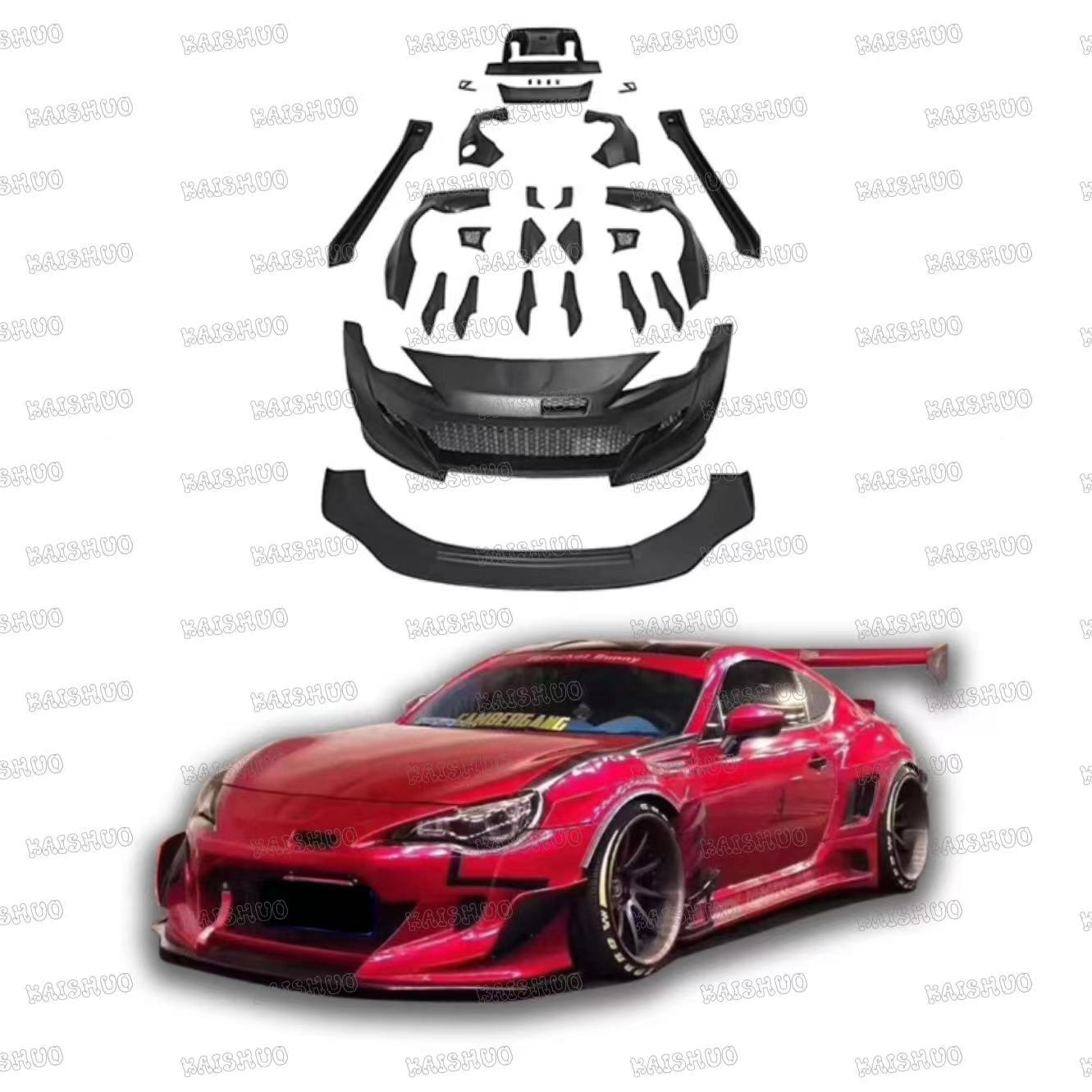 Para Toyota GT86 BRZ 2012-2019 actualización Rocket Bunny Style V3 Kit de cuerpo ancho parachoques delantero accesorios de coche