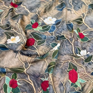 100% Mulberry Silk Burn-<strong>Printed</strong> Viscose Eco-Friendly <strong>Chinese</strong> Silk <strong>Velvet</strong> <strong>Fabric</strong> Quick-Dry Anti-Pill Manufacturer Designed <strong>Fabric</strong> - Product Image 2