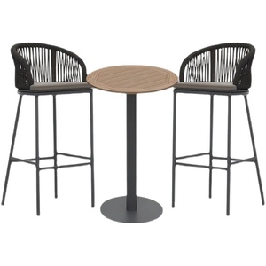 Silla de Bar Moderna y Resistente de Metal y Ratán para Exteriores, Taburete Alto de 2 Plazas, Muebles para Restaurantes, Cafés, Sala de Estar y Jardín - Product Image 5