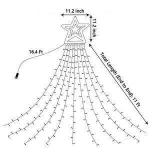<span class=keywords><strong>Luces</strong></span> de <span class=keywords><strong>Navidad</strong></span> en Forma de Estrella, Guirnalda de <span class=keywords><strong>Luces</strong></span> LED de 340 <span class=keywords><strong>Luces</strong></span> en <span class=keywords><strong>Cascada</strong></span> para Árbol, con Estrella Superior, 8 Modos, <span class=keywords><strong>Luces</strong></span> Decorativas para Fiestas - Product Image 6