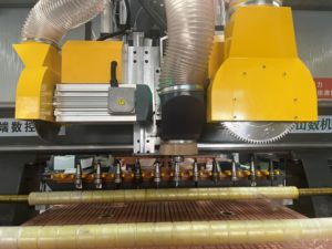 ماكينة راوتر CNC متعددة الرؤوس من شانشو معتمدة من CE مع برنامج NC Studio للخشب والبلاستيك، شفرات منشار مزدوجة، تغيير أدوات تلقائي، محرك سيرفو، طاولة تفريغ - Product Image 3