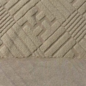 Một bên bàn chải mềm chống Đóng cọc thư dệt kim Jacquard 100% Polyester cực Fleece vải cho <span class=keywords><strong>Sofa</strong></span> ghế Bìa may - Product Image 3