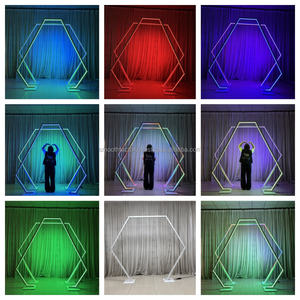 ซุ้มแต่งงานโลหะทรงเรขาคณิตดีไซน์ใหม่ของ LEDA ซุ้มเรืองแสงพร้อมไฟ LED สำหรับตกแต่งงานปาร์ตี้และงานอีเว้นท์ - Product Image 4