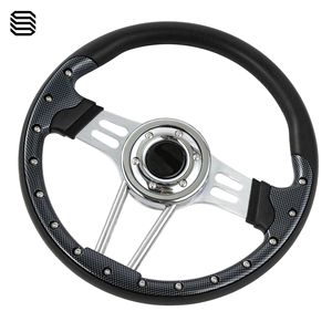 Housse de volant noire en PU(F) de 14 pouces pour accessoires de voiturette de golf Club Car EZGO G29 Drive Modified - Product Image 3