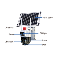 Kamera IP Solar Wifi/4G Dual Lensa Eseecloud, CCTV Jaringan Warna Penuh untuk Penglihatan Malam, Keamanan Rumah Pintar, PTZ Tahan Air untuk Luar Ruangan
