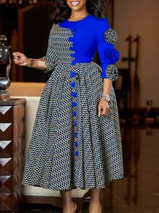 Abbigliamento da donna di nuovo stile dall'estero: elegante girocollo, <span class=keywords><strong>manica</strong></span> <span class=keywords><strong>a</strong></span> <span class=keywords><strong>tre</strong></span> <span class=keywords><strong>quarti</strong></span>, stampato, abito Patchwork - Product Image 3