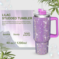 Vente en gros de gobelet de voyage en acier inoxydable 40oz à double paroi isolé gobelet blanc de sublimation avec poignée gobelet 40oz