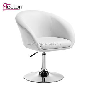 Fauteuil de salon pivotant d'art moderne nordique, chaise de loisirs en cuir rembourré - Product Image 3