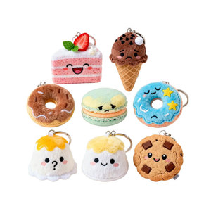 Mềm bông búp bê sang trọng nhà sản xuất tùy chỉnh đồ chơi sang trọng Kawaii phim hoạt hình thiết kế bánh theo chủ đề nhỏ Keyring tùy chỉnh kích cỡ - Product Image 1