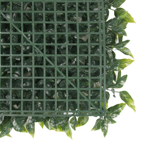 Panneau mural de haie artificielle 50x50cm en herbe verte avec feuilles de buis et fleurs rouges pour la décoration paysagère et commerciale - Product Image 3