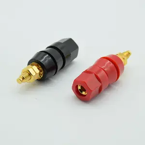 black red Terminals Red Black Connector Amplifier Terminal Binding Post Banana Speaker Plug Jack Adapter Socket