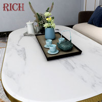 Table basse ovale en marbre, support en acier inoxydable, design moderne, table de thé blanc, meuble de salon, nouveau modèle, livraison gratuite