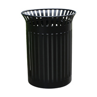 Poubelle de recyclage commerciale extérieure Conteneur à déchets en acier à lattes Poubelle Parc Mobilier urbain Seau de stockage des déchets métalliques
