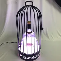 Großhandel LED Metall Vogelkäfig Flasche Glorifier Case Display für Brandy