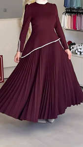 Robe Abaya é<span class=keywords><strong>l</strong></span>égante et luxueuse <span class=keywords><strong>à</strong></span> jupe plissée Loriya, vêtements islamiques modestes pour femmes musulmanes - Product Image 3