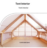 Tente de camping gonflable imperméable en PVC Oxford à double couche pour 8 à 10 personnes, trois chambres, un salon, montage rapide et automatique