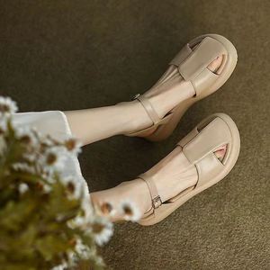 Korean Style Platform Roman <b>Sandals</b> Ladies 2026 Summer <b>Closed</b> Toe Thick Sole Heightening Trendy Daily Casual Footwear - Product Image 4