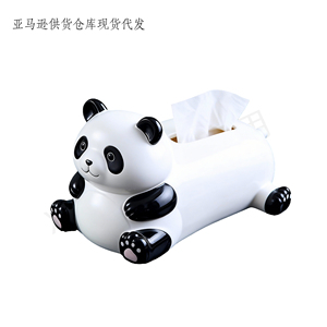 Caja de pañuelos de poliresina personalizada con diseño de panda guiñando los ojos - Decoración linda para el baño, adorno de <span class=keywords><strong>animal</strong></span> adorable, regalo ideal para amantes de los pandas y la decoración del hogar - Product Image 4