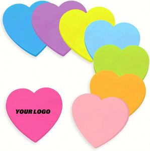 Blocs-notes autocollants en forme de cœur, personnalisés, adhésif puissant, recyclables, pour le bureau, la maison, l'école, les réunions - Product Image 1
