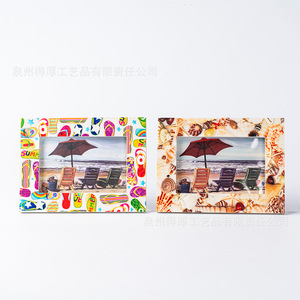 Cadre photo hawaïen rectangulaire en résine, impression numérique, décoration de bureau, souvenir de voyage - Product Image 1