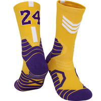 Chaussettes de basket-ball rembourrées sur mesure en vrac vente en gros sport numéro d'équipe de haute qualité médias sportifs jeunesse élite