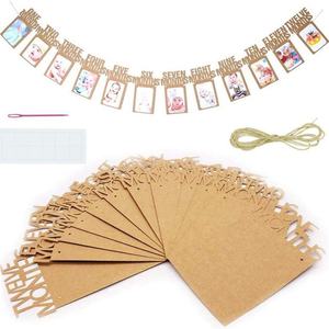 Guirnalda de Pancartas para Fotos del Primer Cumpleaños del Bebé, de Recién Nacido hasta 12 Meses, Pancartas de Hitos <span class=keywords><strong>Mensuales</strong></span> para Decoración de Cumpleaños - Product Image 1