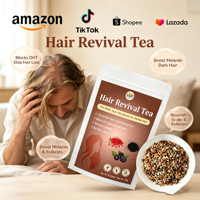Teh OEM Hair Revival Menutrisi Folikel Rambut, Merangsang Sirkulasi Kulit Kepala, Meningkatkan Melanin, Mengurangi Kerontokan Rambut, Mengembalikan Rambut Tebal dan Berkilau